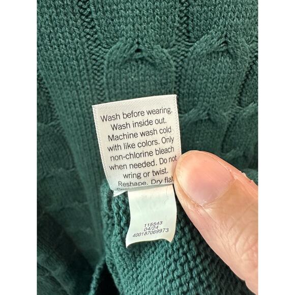 CROFT & BARROW | Dark Green Cable Knit Pullover Sweater | Women’s Small - Picture 8 of 8